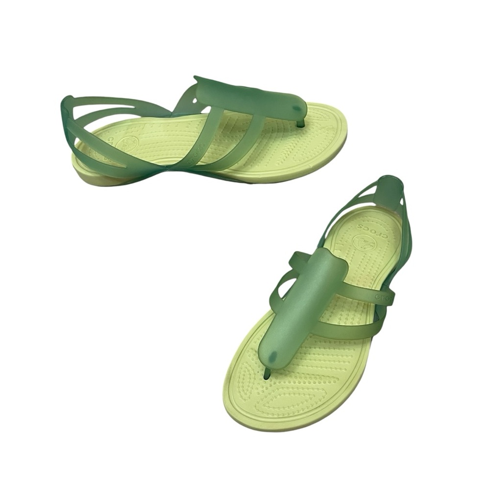 CROCS Adrina Strappy Jelly Comfort Slip On Sandals Green Women’s size 8